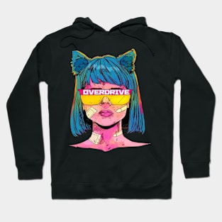 Overdrive vintage girl - Digital drawing - Color Hoodie